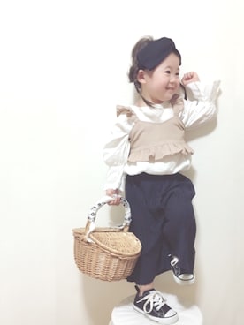 「キッスコーデ」｜「アイテム（その他）」を使った、rii_さん（キッズ・90cm）の春コーディネート