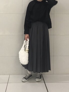 「PUAL CE CIN（ピュアルセシン）の【odds】SPIKY　BAG／バッグ（エコバッグ/サブバッグ）」を使った、mdt7さん（レディース・164cm）の春コーディネート