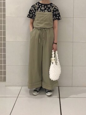 「PUAL CE CIN（ピュアルセシン）の【odds】SPIKY　BAG／バッグ（エコバッグ/サブバッグ）」を使った、mdt7さん（レディース・164cm）の春コーディネート