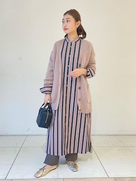 「TICCA（ティッカ）のアイテム（シャツワンピース）」を使った、MIUNAさん（レディース・152cm）の冬コーディネート