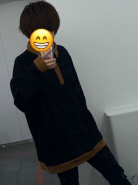 「CASPER JOHN（キャスパージョン）のアイテム（トップス、ブラック系）」を使った、rim@「低身長ってやつ」さん（メンズ・160cm）の春コーディネート