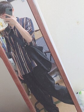 「DOOPZ（ドープス）のDOOPZ　カフスイージーパンツ（その他パンツ、ブラック系）」を使った、rim@「低身長ってやつ」さん（メンズ・160cm）の春コーディネート