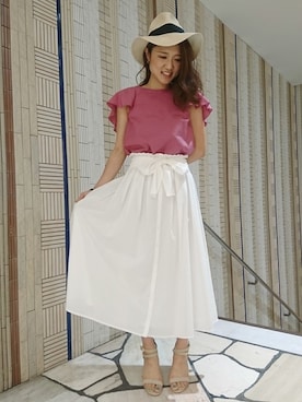 「DRWCYS（ドロシーズ）のアイテム（サンダル）」を使った、ARISAさん（レディース・160cm）の夏コーディネート