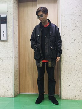 「blackmeans（ブラックミーンズ）のアイテム（ジャケット/アウター）」を使った、Kouhei Sekiさん（メンズ・168cm）の冬コーディネート
