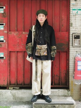 「united arrows」｜「アイテム（ハンチング/ベレー帽）」を使った、高中さん（メンズ・175cm）の春コーディネート