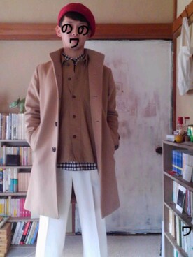 「JOURNAL STANDARD（ジャーナルスタンダード）のアイテム（ステンカラーコート）」を使った、DQuinn52063895さん（メンズ・165cm）の冬コーディネート