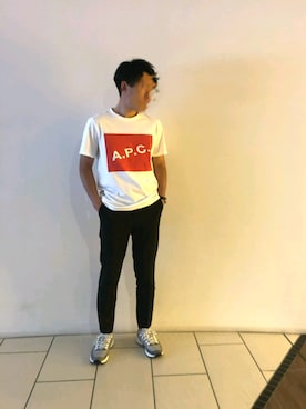 「A.P.C.（アーペーセー）のアイテム（スニーカー）」を使った、ChanChanChanさん（メンズ・171cm）の夏コーディネート