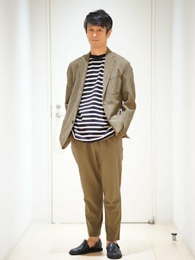 「CHAMULA（チャムラ）のアイテム（スリッポン）」を使った、sugiyaさん（メンズ・171cm）の春コーディネート