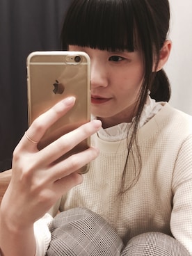 「ワッフルクルーネックＴ」｜「アイテム（オールインワン・サロペット）」を使った、りりぃさん（レディース・159cm）の秋コーディネート