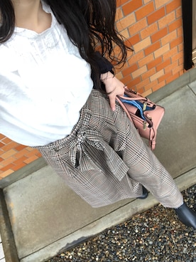 「レトロ」｜「アイテム（アンサンブル）」を使った、翡翠さん（レディース・162cm）の秋コーディネート