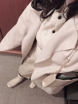「GRL（グレイル）のリバーロングコート（その他アウター）」を使った、翡翠さん（レディース・162cm）の冬コーディネート
