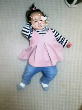 「アイテム（キャミソール、ベージュ系）」を使った、まめタソさん（キッズ・60cm）の冬コーディネート