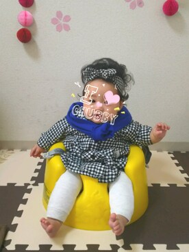「赤ちゃん」｜「アイテム（シャツワンピース）」を使った、まめタソさん（キッズ・60cm）の春コーディネート
