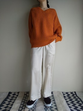 「moussy」｜「アイテム（スリッポン）」を使った、MaruKaさん（レディース・165cm）の春コーディネート