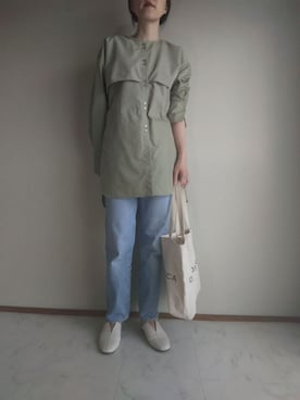 「ハイウエストストレートジーンズ」｜MaruKaさん（レディース・165cm）の春コーディネート