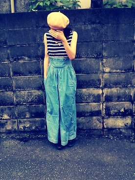 「ハイウエストパンツ」｜「アイテム（その他）」を使った、MaruKaさん（レディース・165cm）の夏コーディネート