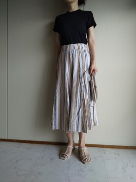 「ウエストイン」｜「アイテム（アクセサリー）」を使った、MaruKaさん（レディース・165cm）の夏コーディネート
