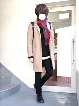 「Dr. Martens（ドクターマーチン）のDr.Martens VINTAGE1461（ブーツ）」を使った、n.y.a h.h さん（メンズ・165cm）の冬コーディネート