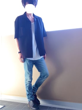 「Dr. Martens（ドクターマーチン）のDr.Martens VINTAGE1461（ブーツ）」を使った、n.y.a h.h さん（メンズ・165cm）の夏コーディネート