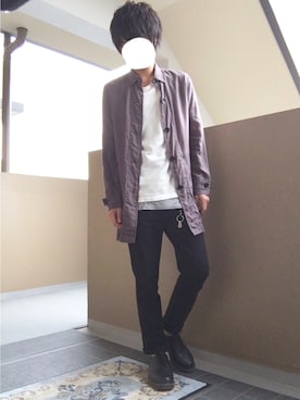 「ロング丈」｜「アイテム（財布/小物）」を使った、n.y.a h.h さん（メンズ・165cm）の秋コーディネート