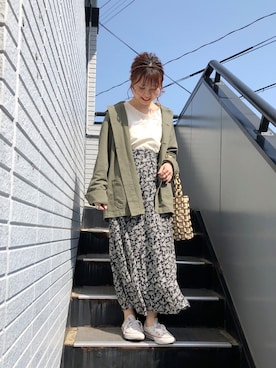 「Crisp」｜「アイテム（ブルゾン）」を使った、ねねさん（レディース・155cm）の春コーディネート