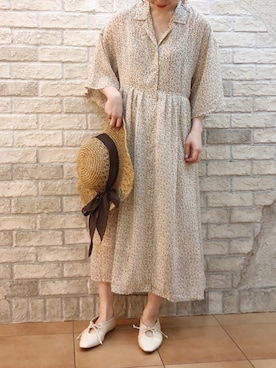「Crisp（クリスプ）のアイテム（帽子）」を使った、ねねさん（レディース・155cm）の夏コーディネート
