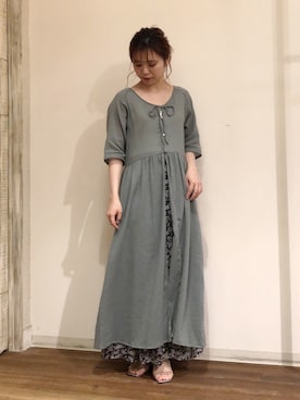 「花柄スカート」｜ねねさん（レディース・155cm）の夏コーディネート