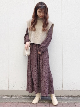 「Crisp（クリスプ）のアイテム（ヘアアクセサリー）」を使った、ねねさん（レディース・155cm）の冬コーディネート
