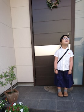 「CHUMS（チャムス）のアイテム（ショルダーバッグ）」を使った、なのパパさん（キッズ・120cm）の春コーディネート