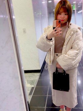 ダウンジャケット コートを使った フェミニン の人気ファッションコーディネート Wear