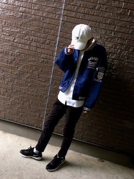 「AIR MAX」｜「アイテム（スタジャン）」を使った、RyuToさん（メンズ・174cm）の春コーディネート