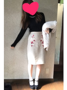 「tocco（トッコ）のアイテム（ニット/セーター）」を使った、ate ➵♡さん（レディース・155cm）の冬コーディネート