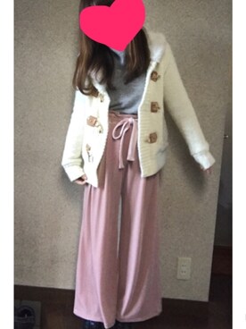 「CECIL McBEE（セシルマクビー）のアイテム（ダッフルコート）」を使った、ate ➵♡さん（レディース・155cm）の冬コーディネート