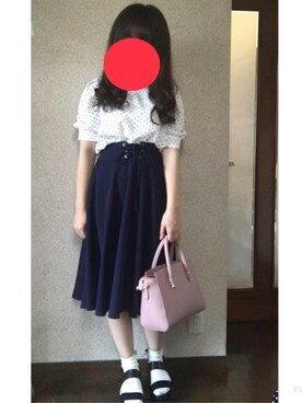 「tocco（トッコ）のアイテム（スカート）」を使った、ate ➵♡さん（レディース・155cm）の春コーディネート