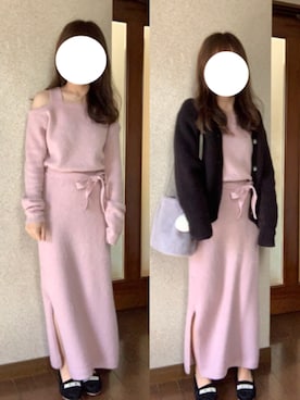 「MICOAMERI（ミコアメリ）のアイテム（ワンピース/ドレス）」を使った、ate ➵♡さん（レディース・155cm）の冬コーディネート