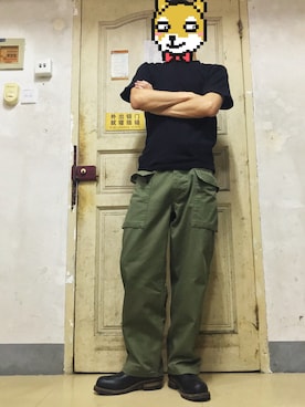 「Sauce （-）のアイテム」を使った、大饼脸邓兜爸爸さん（メンズ・173cm）の春コーディネート