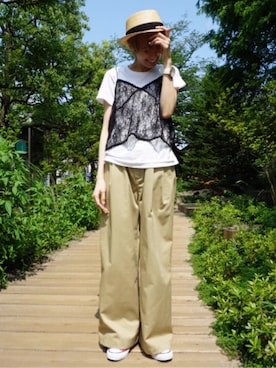 南明奈さん（レディース・160cm）の夏コーディネート