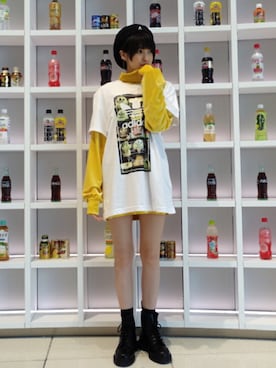 「little sunny bite」｜「アイテム（ハンチング/ベレー帽）」を使った、南明奈さん（レディース・162cm）の春コーディネート