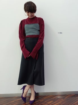 「tiit（ティート）のアイテム」を使った、南明奈さん（レディース・162cm）の秋コーディネート