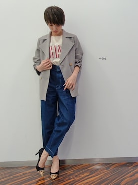 「Arumlily（アロムリリィ）のアイテム（テーラードジャケット）」を使った、南明奈さん（レディース・162cm）の冬コーディネート