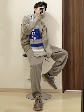 「ADER error」｜「アイテム（スウェット）」を使った、Takumaさん（メンズ・168cm）の冬コーディネート