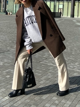 「Maison Margiela（メゾンマルジェラ）のアイテム（ブーツ）」を使った、はるさん（レディース・160cm）の春コーディネート
