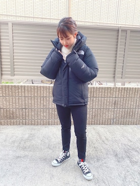 「UNIQLO（ユニクロ）のWOMEN ウルトラストレッチジーンズ（デニムパンツ）」を使った、ripoさん（レディース・151cm）の冬コーディネート