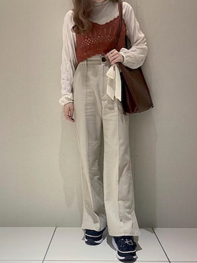 「へザー」｜「アイテム（トートバッグ）」を使った、HARUKIさん（レディース・157cm）の春コーディネート