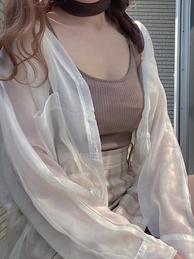 「Heather（ヘザー）のサイドスリットスケチュニックシャツ　885763（シャツ/ブラウス）」を使った、HARUKIさん（レディース・157cm）の春コーディネート