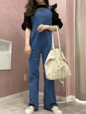 「Heather（ヘザー）のアイテム（サロペット/オーバーオール）」を使った、HARUKIさん（レディース・157cm）の春コーディネート