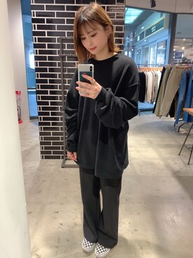 「JERZEES（ジャージーズ）のアイテム」を使った、SERINAさん（レディース・158cm）の春コーディネート