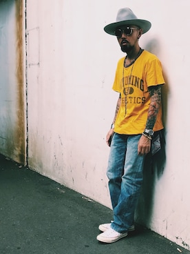 「RRL(ダブル アール エル)のアイテム」を使った、TERRYさん(メンズ・172cm)の夏コーディネート