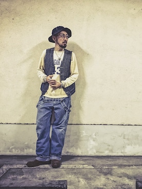 「schott(ショット)のアイテム(トップス)」を使った、TERRYさん(メンズ・172cm)の秋コーディネート