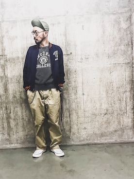 「チャックテイラー」｜「アイテム（ブルゾン）」を使った、TERRYさん（メンズ・172cm）の秋コーディネート